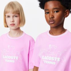 Vetements Fille | LACOSTE T-Shirt En Jersey De Coton Imprime Crocodiles