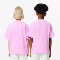 Vetements Fille | LACOSTE T-Shirt En Jersey De Coton Imprime Crocodiles