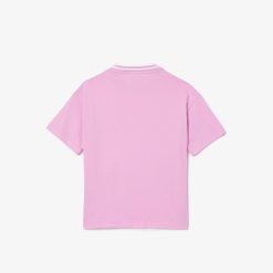 Vetements Fille | LACOSTE T-Shirt En Jersey De Coton Imprime Crocodiles