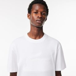 T-Shirts | LACOSTE T-Shirt Relaxed Fit En Jersey Avec Badge Matelasse