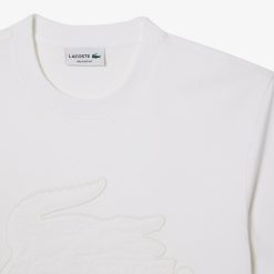 T-Shirts | LACOSTE T-Shirt Relaxed Fit En Jersey Avec Badge Matelasse