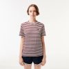 T-Shirts | LACOSTE T-Shirt Femme Loose Fit Lacoste A Rayures En Jersey De Coton