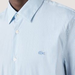 Chemises | LACOSTE Chemise Homme Lacoste Slim Fit A Carreaux En Popeline Stretch