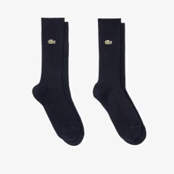 Chaussettes | LACOSTE Lot De 2 Paires De Chaussettes Unies Cotelees