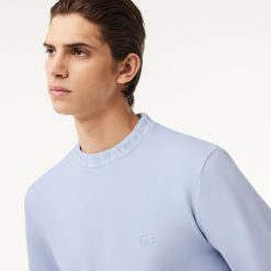 Sweatshirts | LACOSTE Sweatshirt En Double-Face A Col Jacquard Sigle