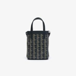 Sacs A Bandouliere | LACOSTE Mini Sac Cabas Zely Monogramme En Toile Enduite