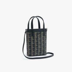 Sacs A Bandouliere | LACOSTE Mini Sac Cabas Zely Monogramme En Toile Enduite