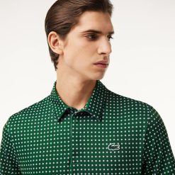 Vetements De Sport | LACOSTE Polo Imprime Homme Lacoste Golf En Polyester Recycle