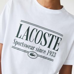 T-Shirts | LACOSTE T-Shirt Homme Regular Fit En Jersey Avec Inscription Lacoste