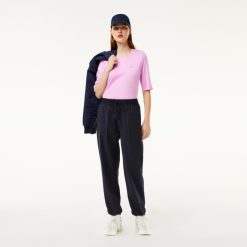 T-Shirts | LACOSTE T-Shirt A Col Rond Et Manches Trois-Quarts En Coton Uni