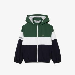 Vetements Garcon | LACOSTE Veste Zippee A Capuche Enfant Lacoste En Polyester Recycle