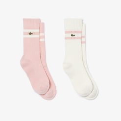 Chaussettes | LACOSTE Chaussettes Unies Avec Rayures Contrastees En Maille Cotelee