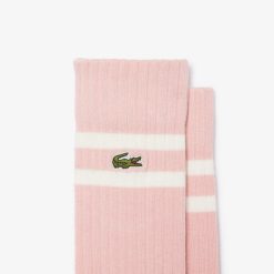 Chaussettes | LACOSTE Chaussettes Unies Avec Rayures Contrastees En Maille Cotelee