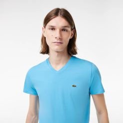 T-Shirts | LACOSTE T-Shirt Col V En Jersey De Coton Pima Uni