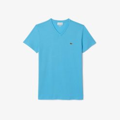 T-Shirts | LACOSTE T-Shirt Col V En Jersey De Coton Pima Uni