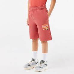 Vetements Garcon | LACOSTE Short Avec Imprime Lacoste En Molleton Non Gratte