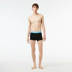 Sous-Vetements & Vetements D'Interieur | LACOSTE Lot De 3 Boxers Courts Casual Marine Avec Ceinture Contrastee