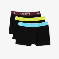 Sous-Vetements & Vetements D'Interieur | LACOSTE Lot De 3 Boxers Courts Casual Marine Avec Ceinture Contrastee