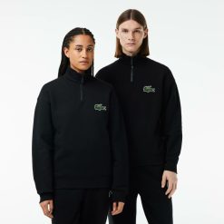 Sweatshirts | LACOSTE Sweatshirt Jogger Unie Col Montant Zippe En Coton Biologique