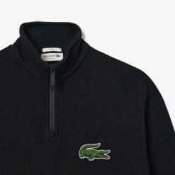 Sweatshirts | LACOSTE Sweatshirt Jogger Unie Col Montant Zippe En Coton Biologique