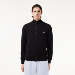 Pullovers | LACOSTE Pull Zippe A Col Montant En Coton Biologique Uni