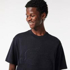 T-Shirts | LACOSTE T-Shirt Relaxed Fit En Jersey Avec Badge Matelasse