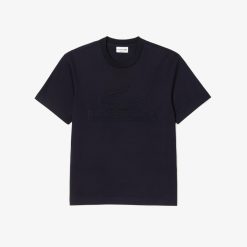 T-Shirts | LACOSTE T-Shirt Relaxed Fit En Jersey Avec Badge Matelasse