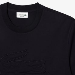 T-Shirts | LACOSTE T-Shirt Relaxed Fit En Jersey Avec Badge Matelasse