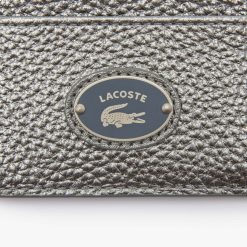 Portefeuilles & Petite Maroquinerie | LACOSTE Porte-Cartes Femme Origin Croc Lacoste Avec Mousqueton En Cuir Graine