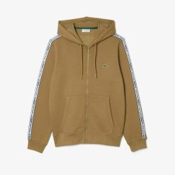 Sweatshirts | LACOSTE Sweatshirt Zippe A Capuche Jogger Homme Classic Fit Avec Bandes Siglees