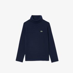 Vetements Fille | LACOSTE T-Shirt Manches Longues A Col Roule En Coton