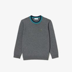 Vetements Garcon | LACOSTE Pull En Jersey De Coton Et Laine Merinos