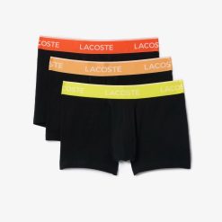 Sous-Vetements & Vetements D'Interieur | LACOSTE Lot De 3 Boxers Courts Casual Marine Avec Ceinture Contrastee