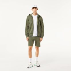 Sweatshirts | LACOSTE Sweatshirt Jogger Zippe Homme En Molleton Lacoste Avec Poche Kangourou