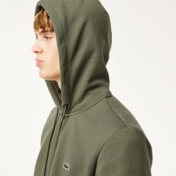 Sweatshirts | LACOSTE Sweatshirt Jogger Zippe Homme En Molleton Lacoste Avec Poche Kangourou