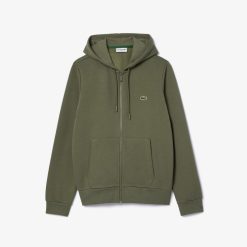 Sweatshirts | LACOSTE Sweatshirt Jogger Zippe Homme En Molleton Lacoste Avec Poche Kangourou