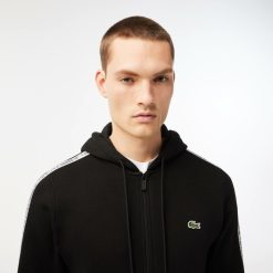 Sweatshirts | LACOSTE Sweatshirt Zippe A Capuche Jogger Homme Classic Fit Avec Bandes Siglees