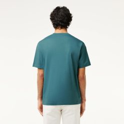 T-Shirts | LACOSTE T-Shirt En Coton Avec Imprime Et Badge Contraste