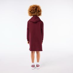 Vetements Fille | LACOSTE Robe Sweatshirt A Capuche En Molleton De Coton