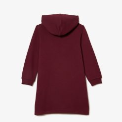 Vetements Fille | LACOSTE Robe Sweatshirt A Capuche En Molleton De Coton