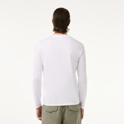 T-Shirts | LACOSTE T-Shirt Col Rond Manches Longues En Jersey De Coton Pima Uni