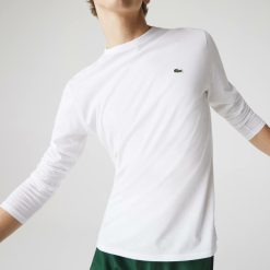 T-Shirts | LACOSTE T-Shirt Col Rond Manches Longues En Jersey De Coton Pima Uni