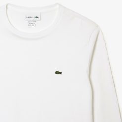 T-Shirts | LACOSTE T-Shirt Col Rond Manches Longues En Jersey De Coton Pima Uni