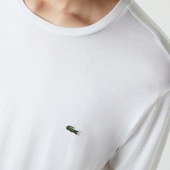 T-Shirts | LACOSTE T-Shirt Col Rond Manches Longues En Jersey De Coton Pima Uni