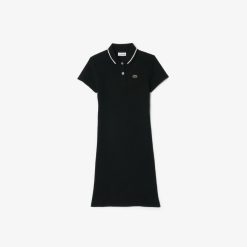 Vetements Fille | LACOSTE Robe Polo En Maille Cotelee