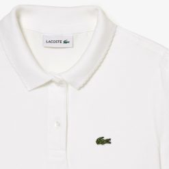 Vetements Fille | LACOSTE Polo Fille Lacoste En Mini Pique Avec Col Festonne