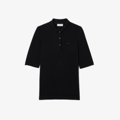 Polos | LACOSTE Polo Lacoste Slim Fit A Manches Trois-Quarts En Coton Souple