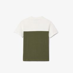 Vetements Fille | LACOSTE T-Shirt Enfant Color-Block Lacoste En Jersey De Coton Biologique