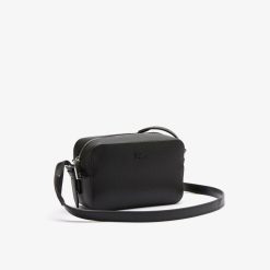 Sacs A Bandouliere | LACOSTE Petit Sac A Bandouliere Unie Chantaco Zippe En Cuir Pique