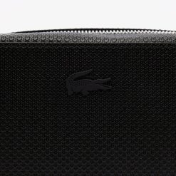 Sacs A Bandouliere | LACOSTE Petit Sac A Bandouliere Unie Chantaco Zippe En Cuir Pique